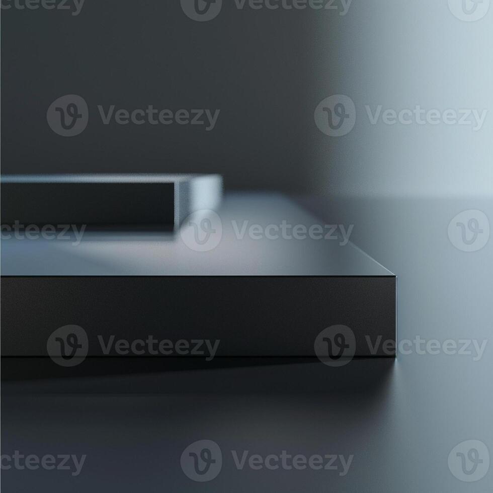 A black surface with a square on top photo