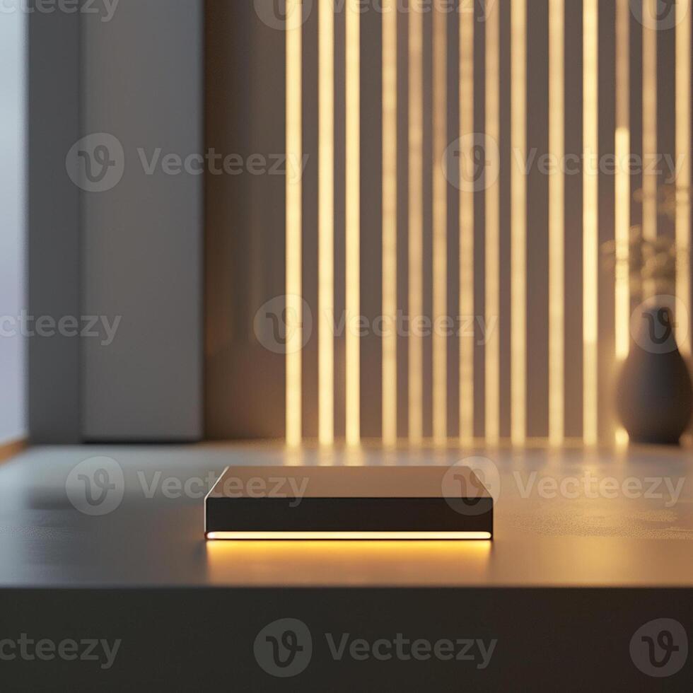 A small square box with a light on it photo