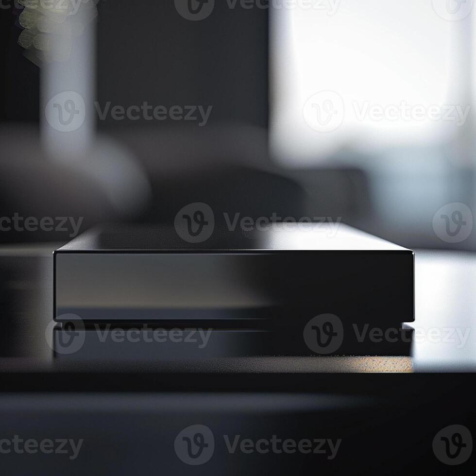 A black box sitting on a table photo