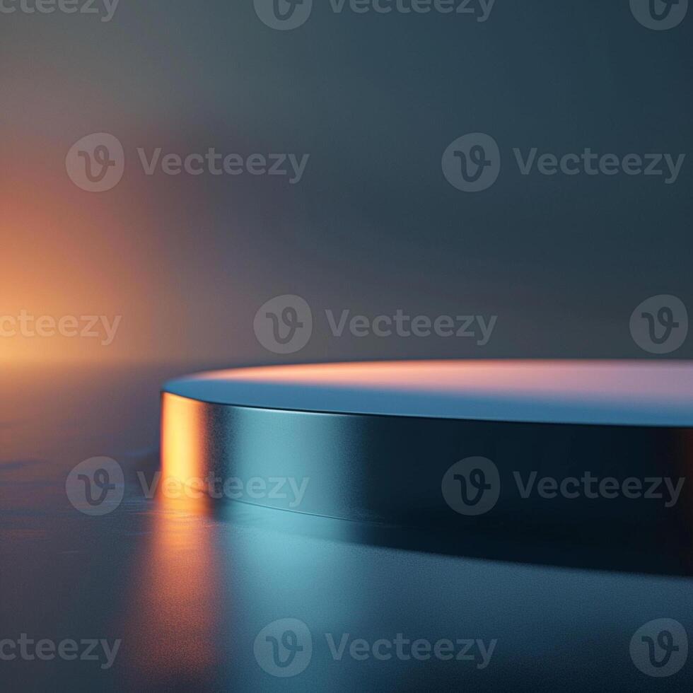 A table with a light shining on it in the dark photo