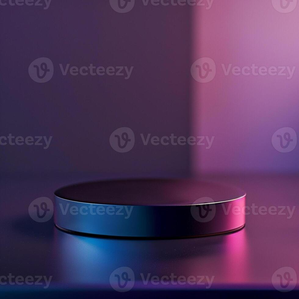 A black and purple object sitting on a table photo