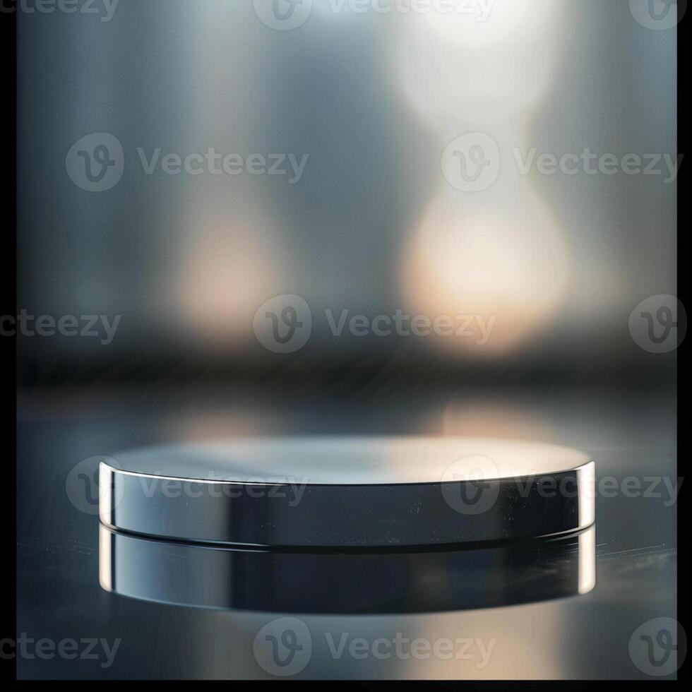 A round object sitting on a table with a blurry background photo