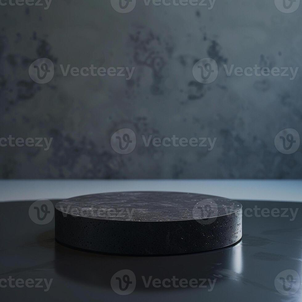 A black round object sitting on top of a table photo