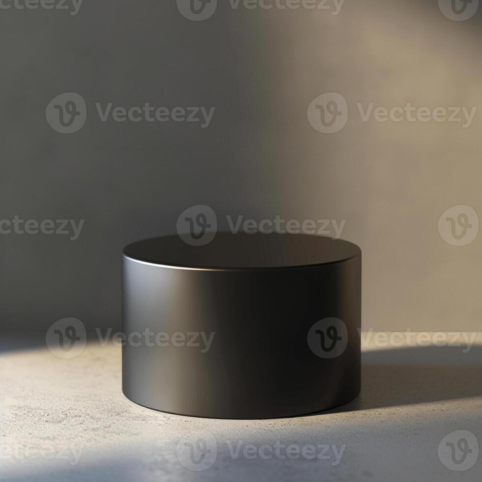 A black round object sitting on a table photo