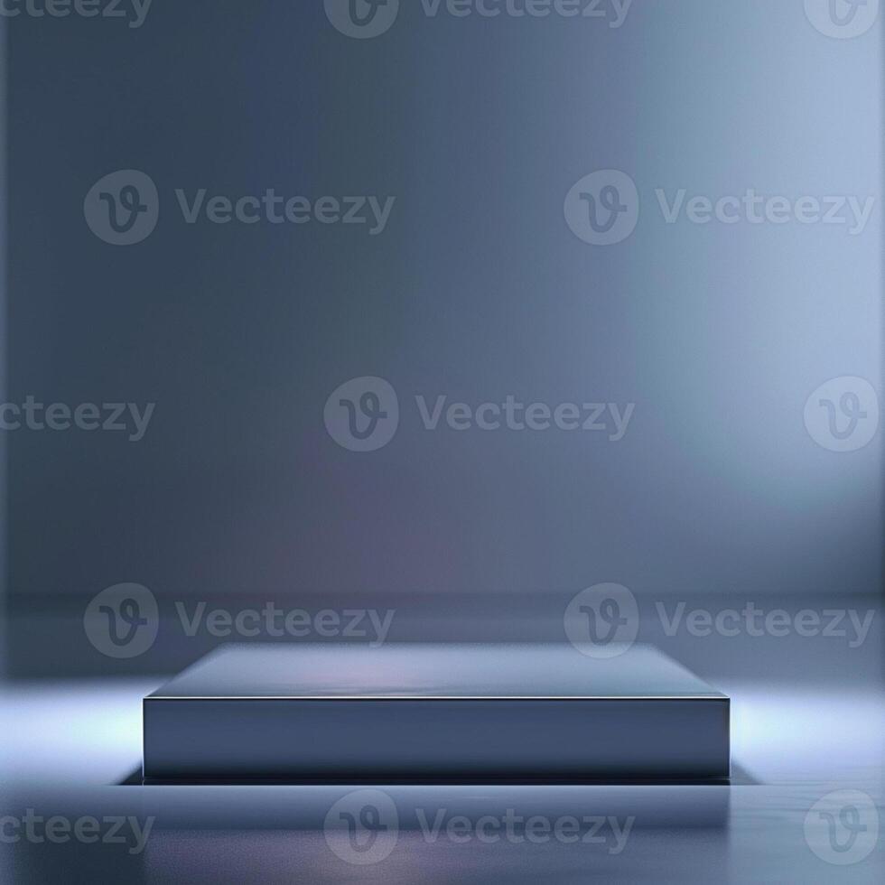 An empty box on a table in front of a wall photo