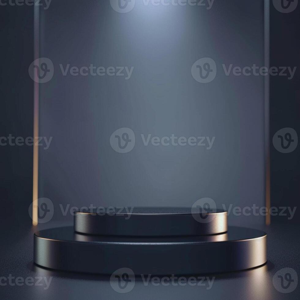 An empty podium with a spotlight on it photo