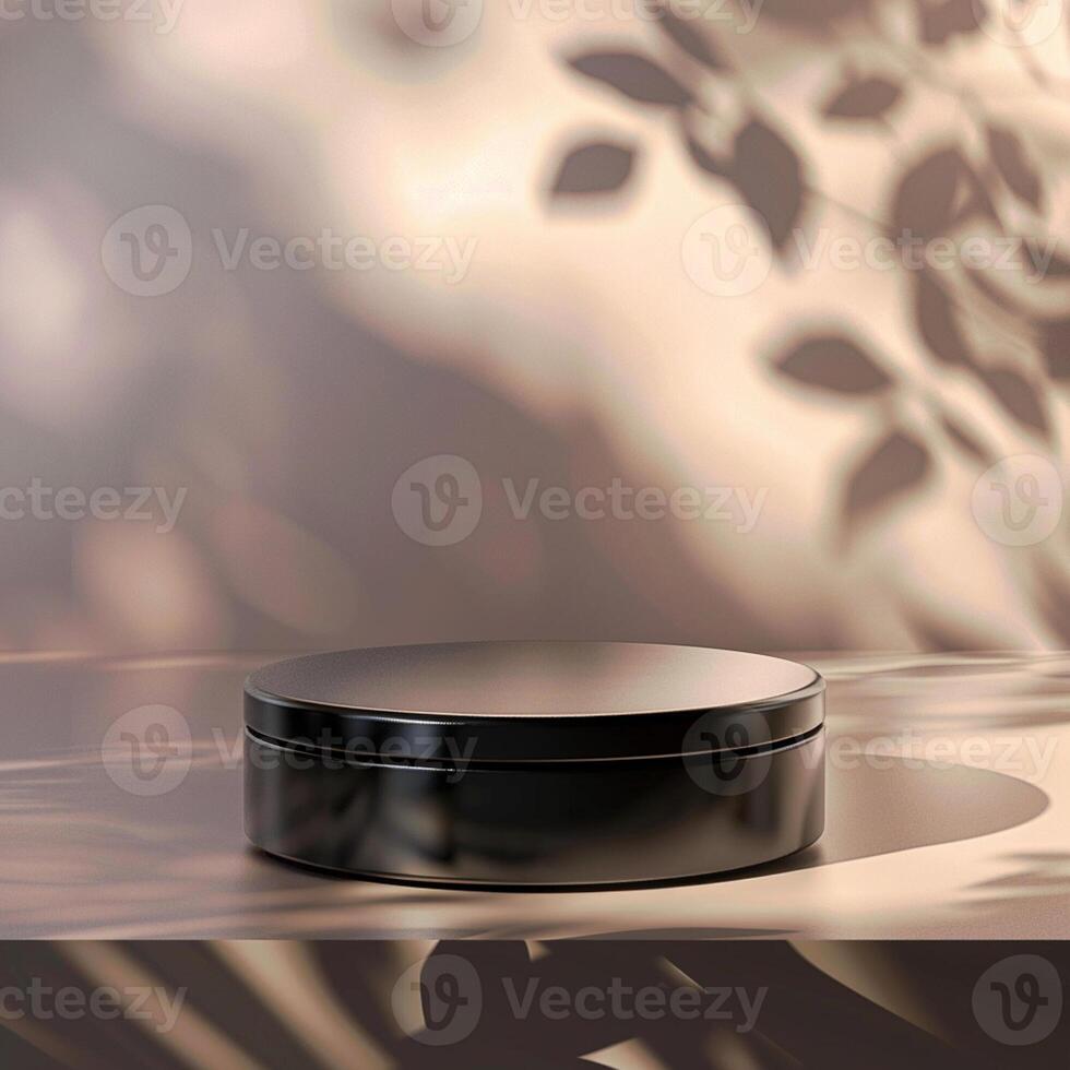 A black container sitting on a table photo