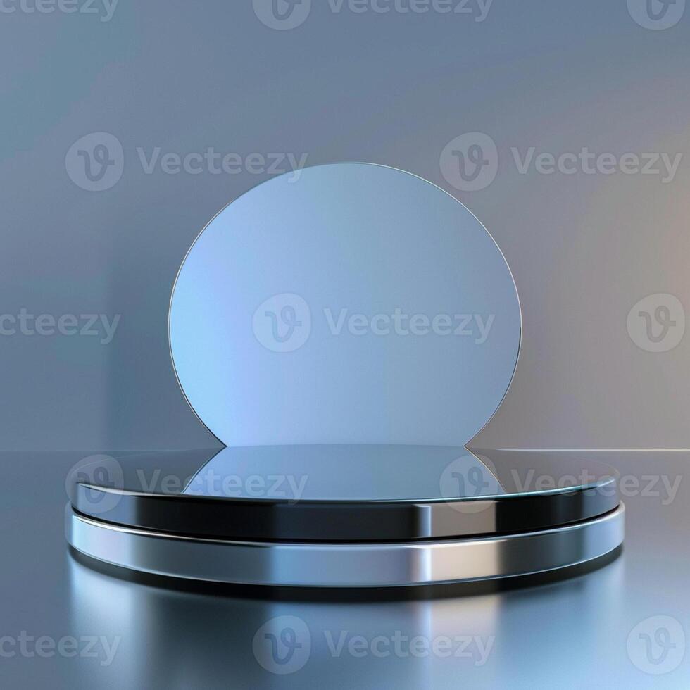 A round glass object on a table with a light photo