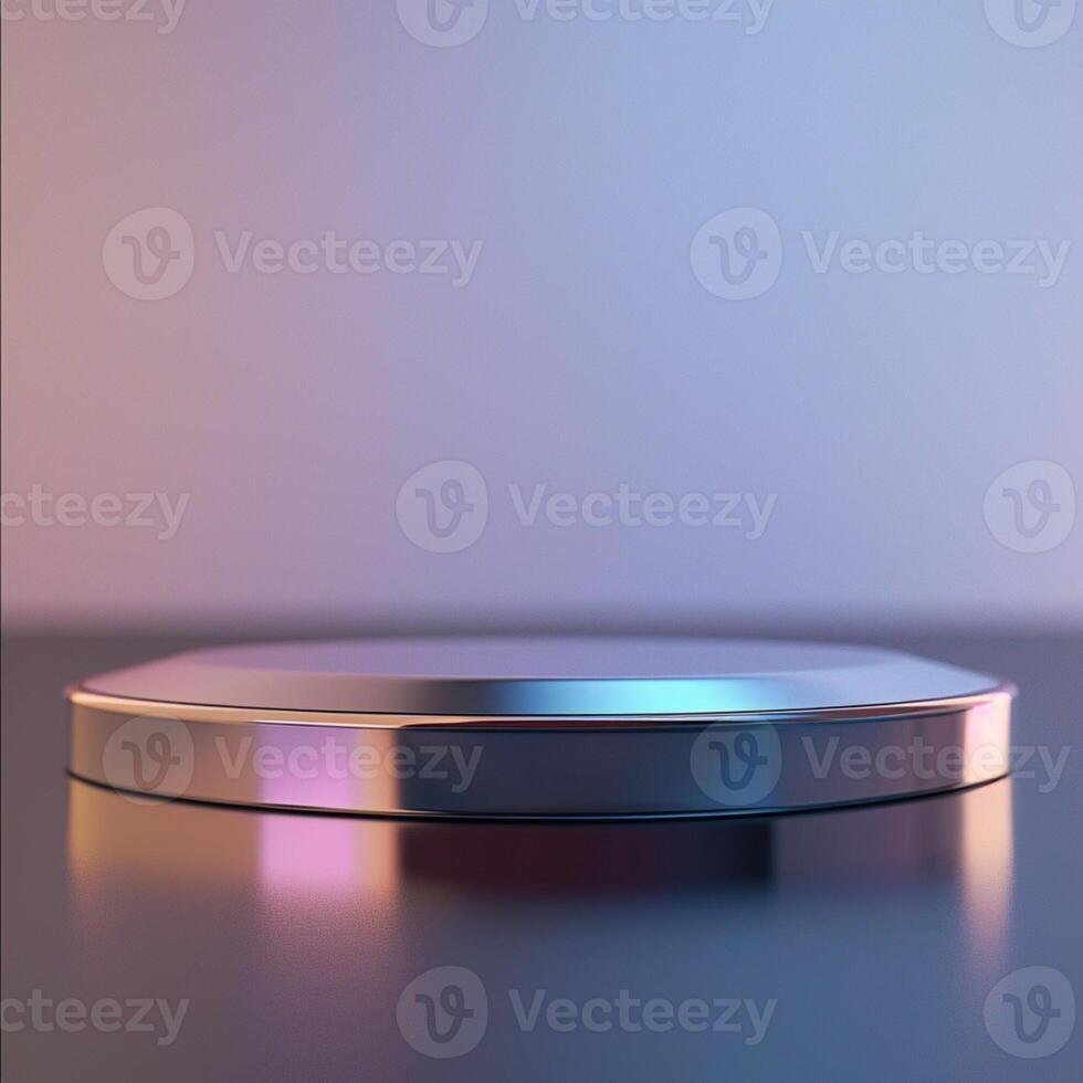 A metal object on a table with a blue background photo