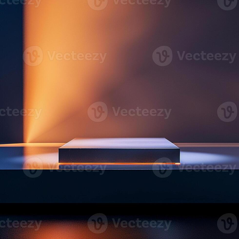 A white box sitting on a table in front of a bright light photo