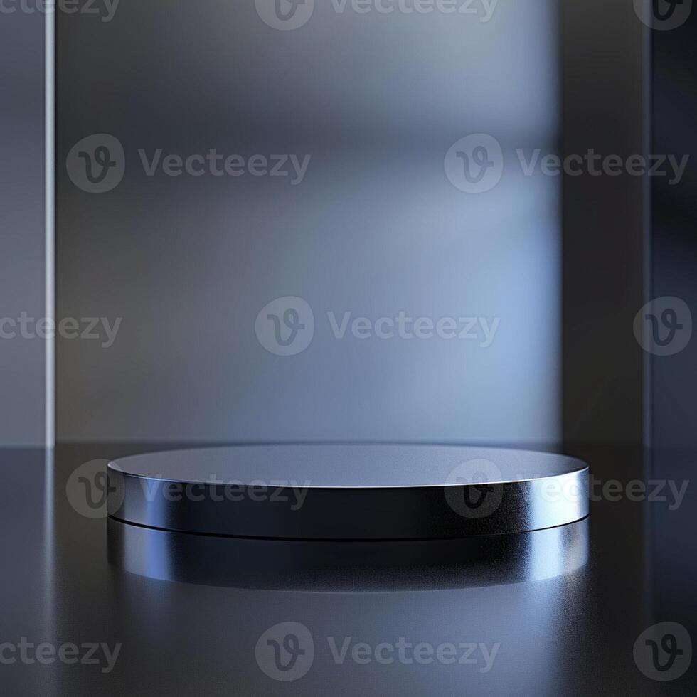 An empty podium on a dark table photo