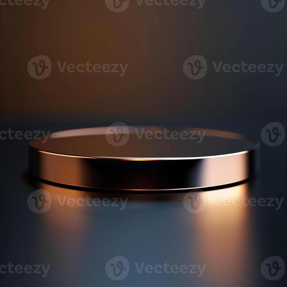 A round metal object on a table photo