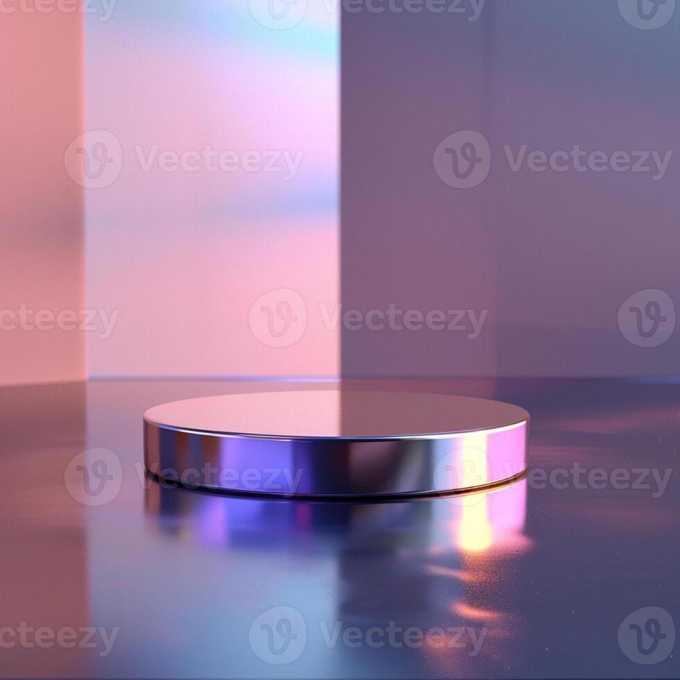 A round table with a light on it photo