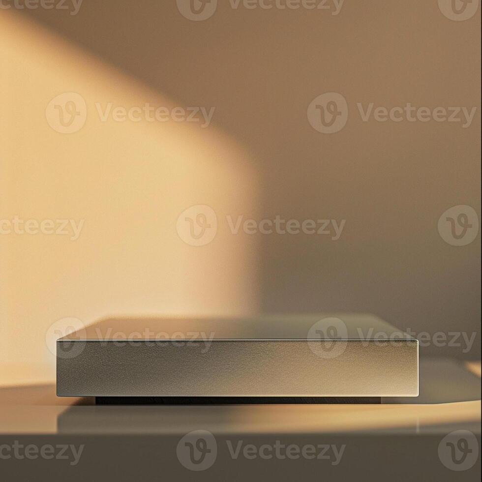 A silver box sitting on a table photo