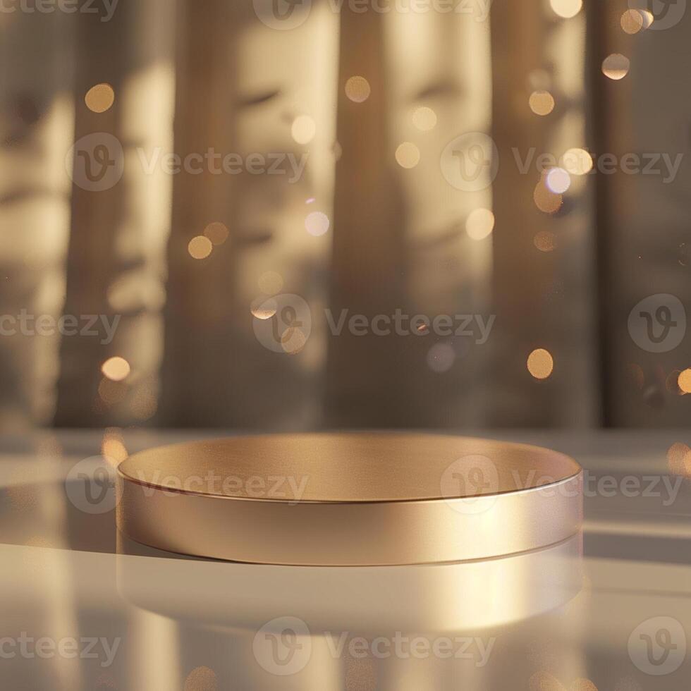 A golden object on a table photo