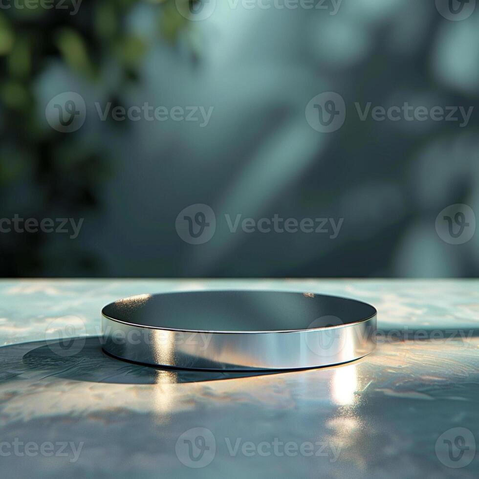 A silver object sitting on a table photo