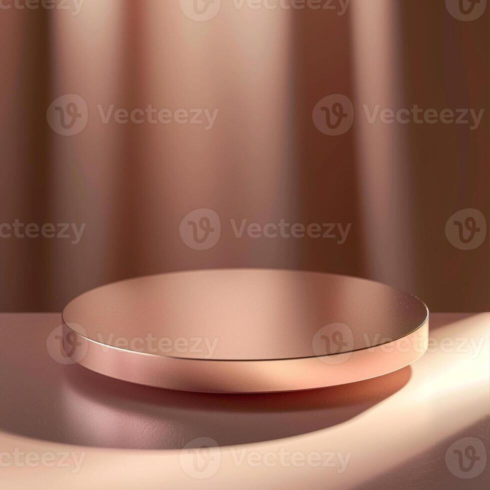 A round table with a silver plate on it photo