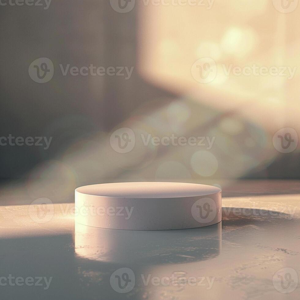 A white object sitting on a table in front of a window photo