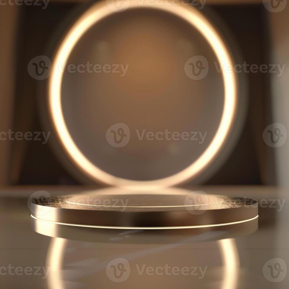 A round table with a light shining on it photo