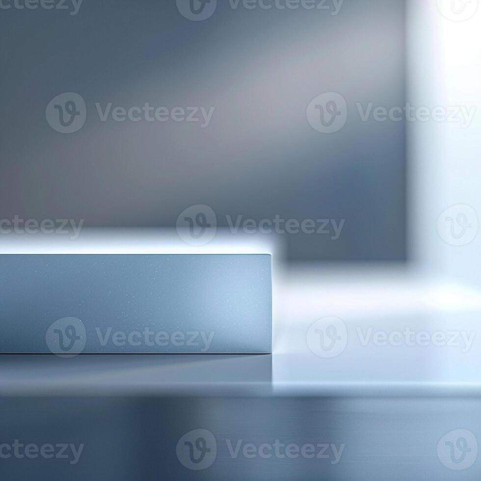 A white box sitting on a table in front of a window photo