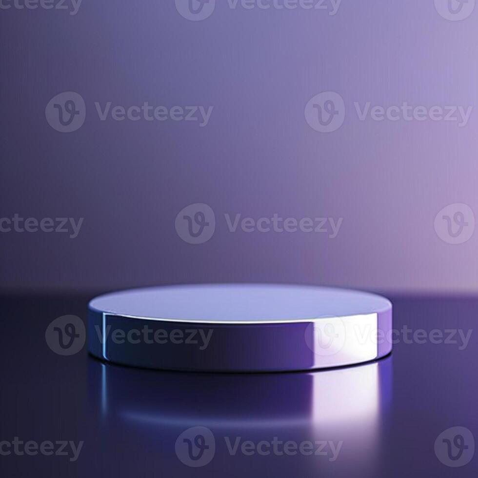 A round object on a table with a purple background photo