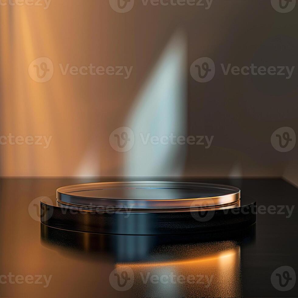 A black and silver object on a table photo