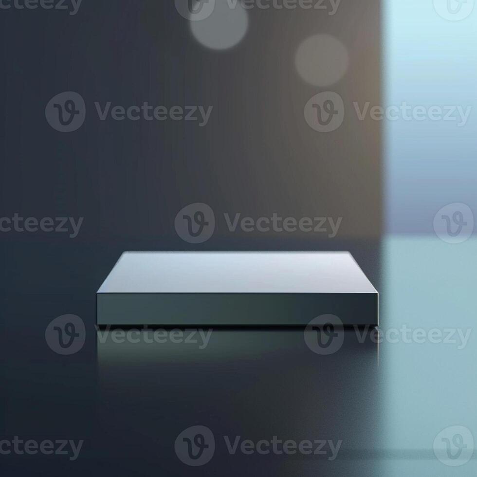 A white box sitting on a table in front of a window photo