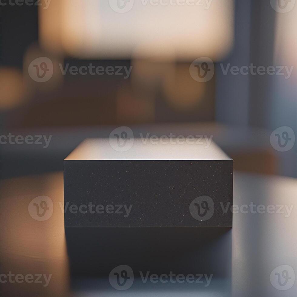 A black box sitting on top of a table photo