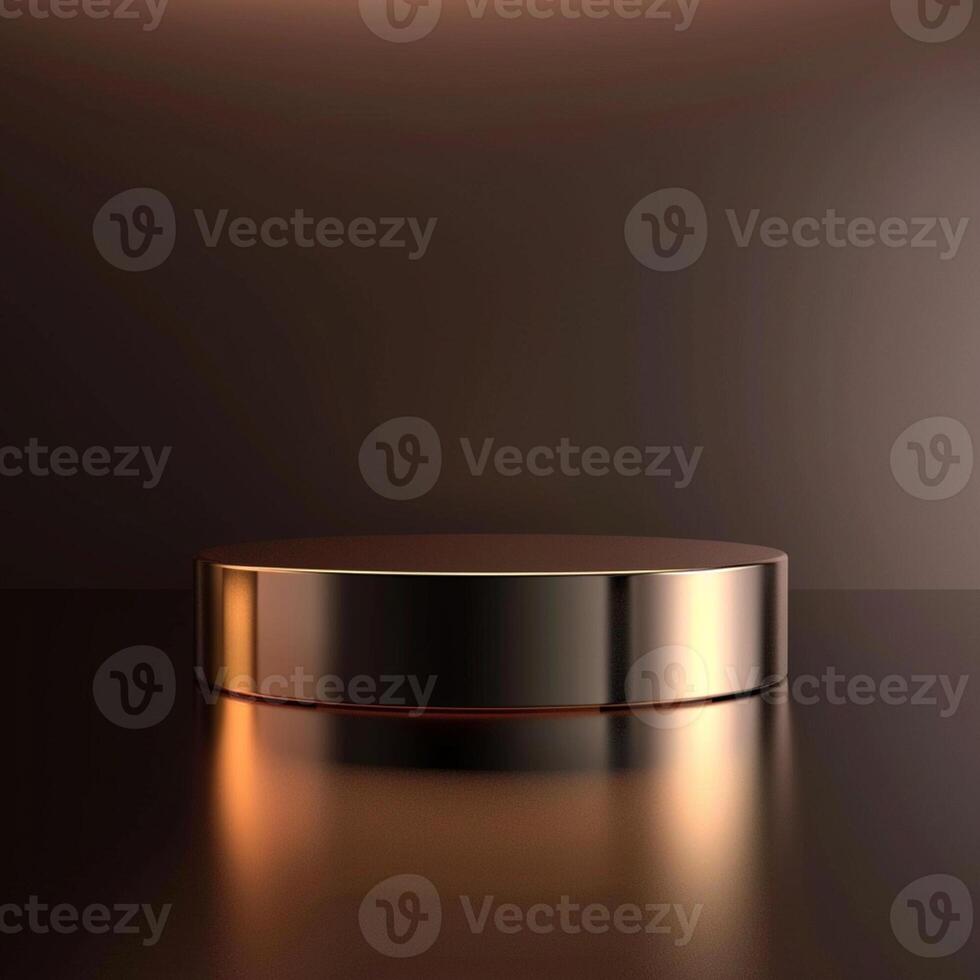 3d render of a round metal table on a dark background photo