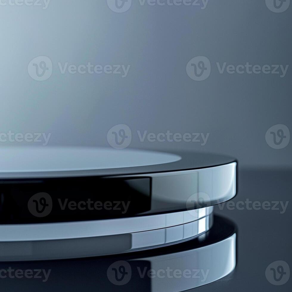 A black and white circular object on a table photo