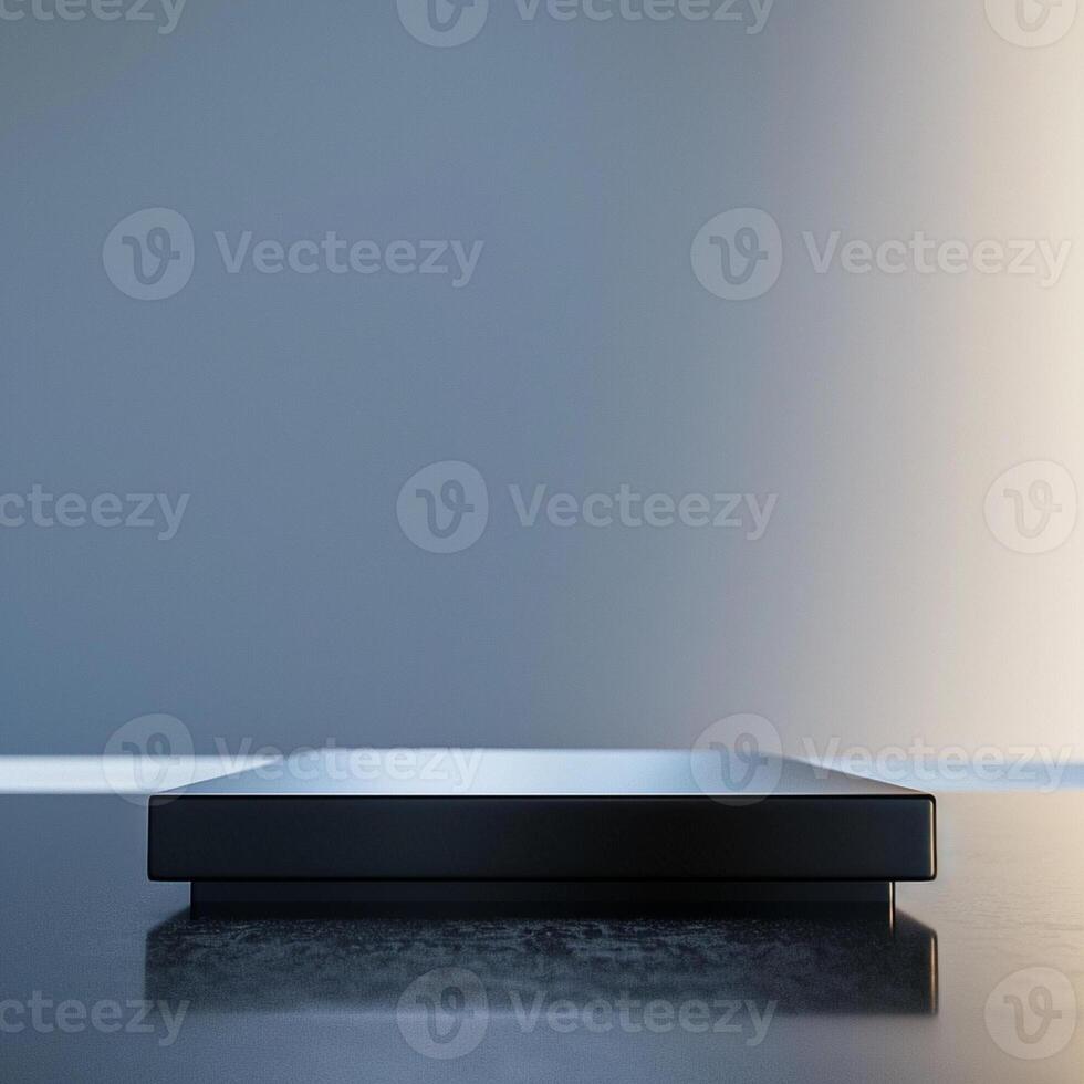 A black box sitting on top of a table photo