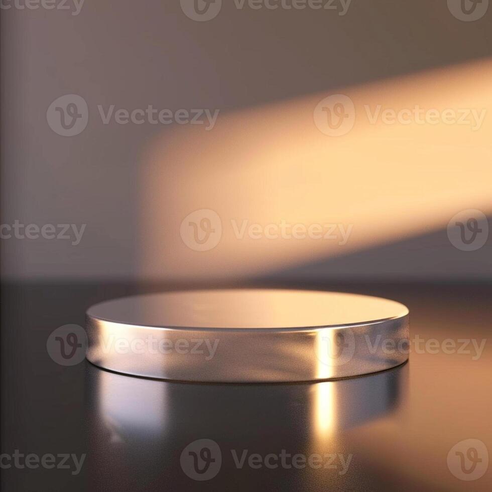A white object on a table with a light shining on it photo