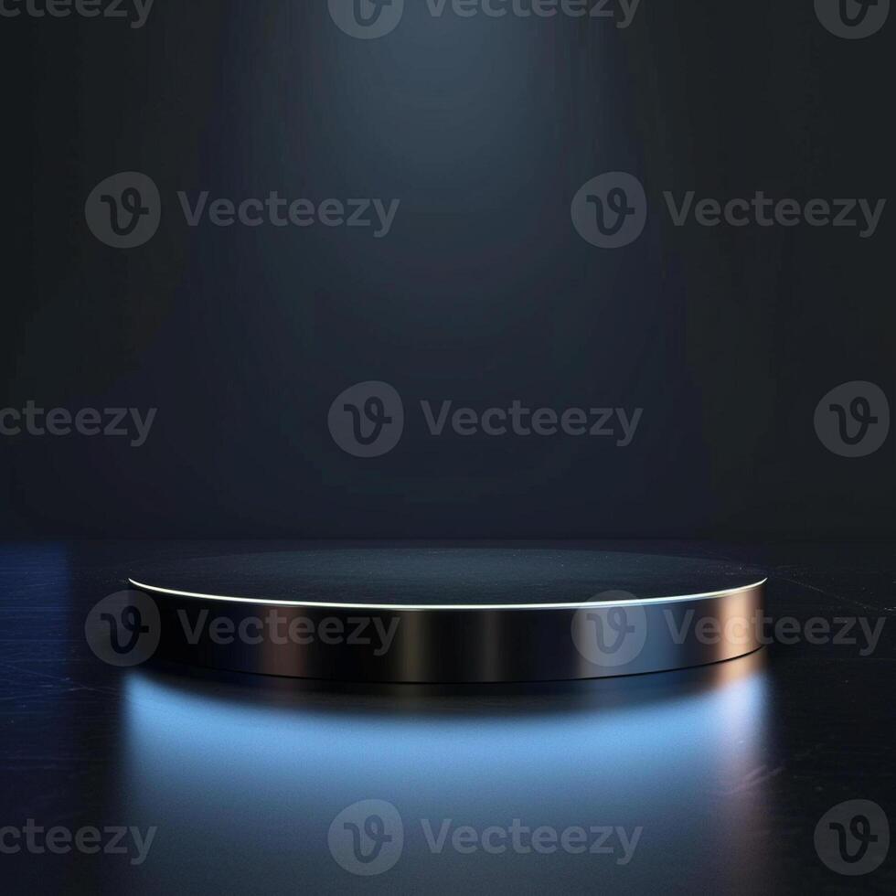 An empty podium with a light on it photo