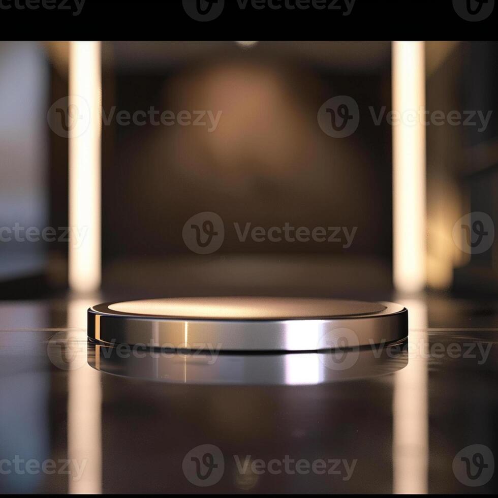 A shiny metal object sitting on a table photo