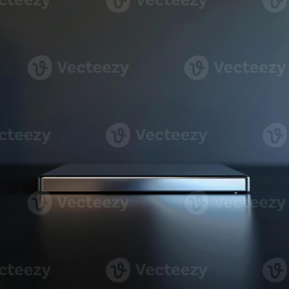 A silver box sitting on a table photo