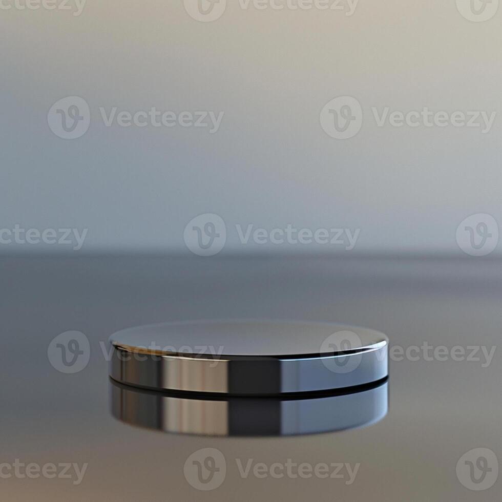 A black and silver object sitting on top of a table photo