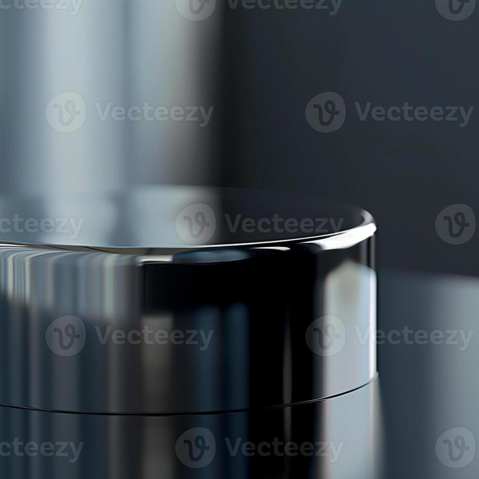 A black and white photo of a shiny metal object