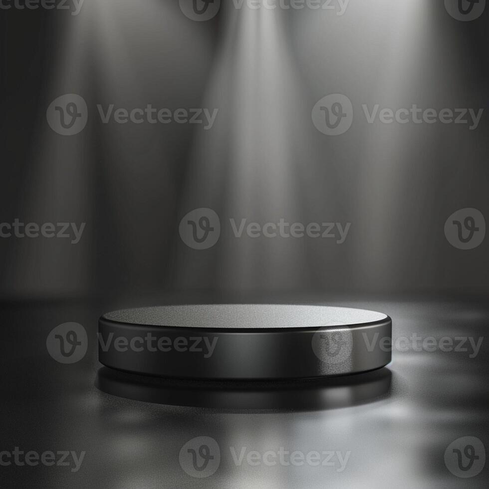 An empty podium with spotlight on it photo