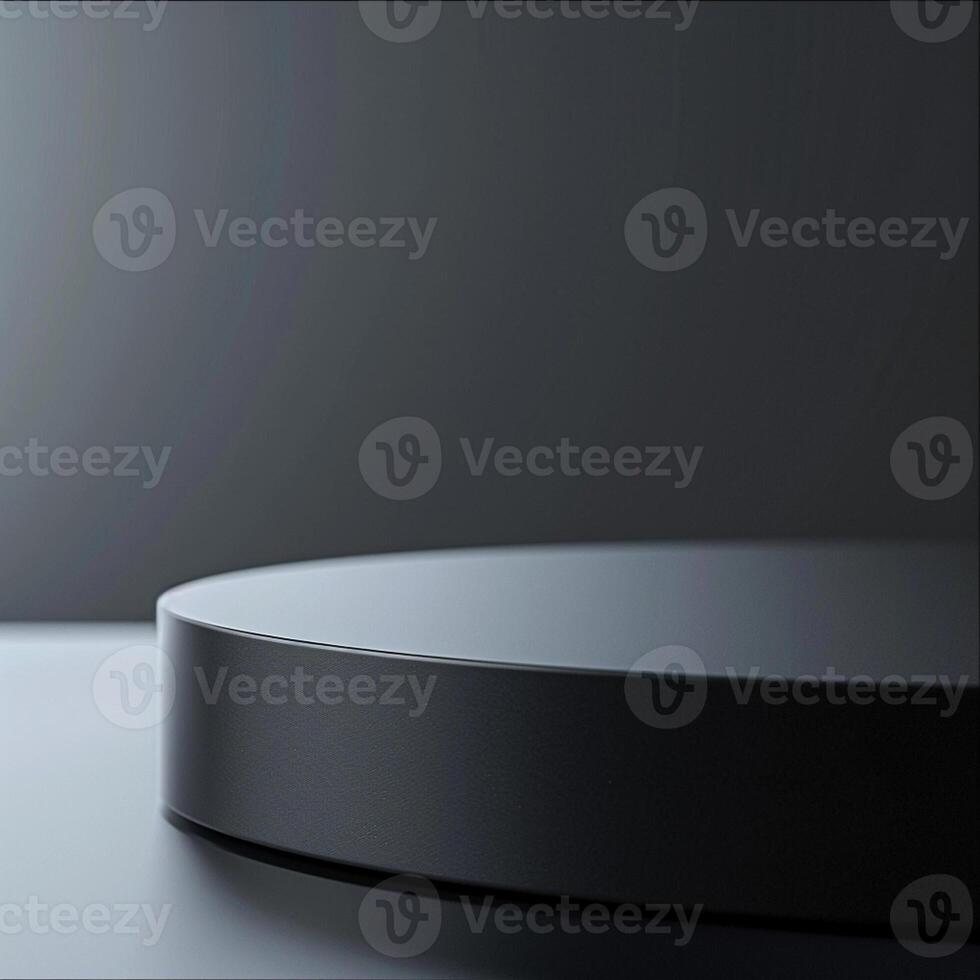A black circular object on a table photo