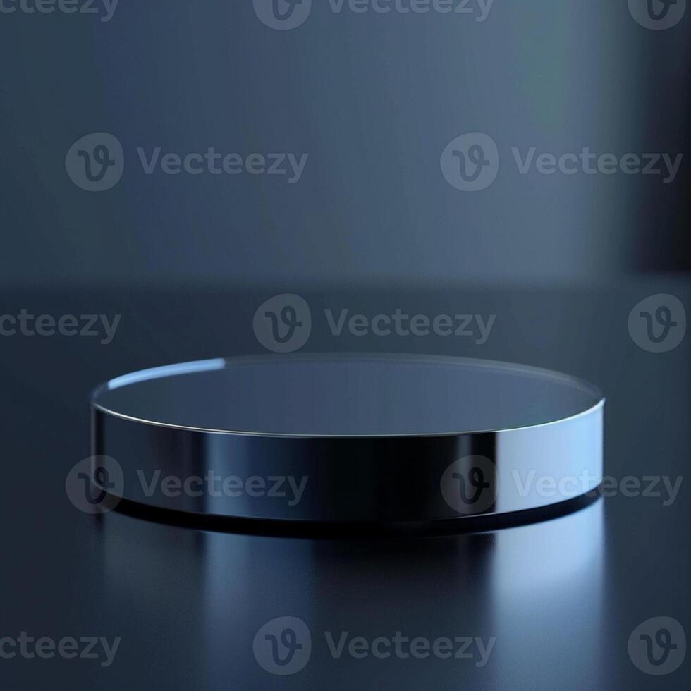 A round object on a table with a dark background photo