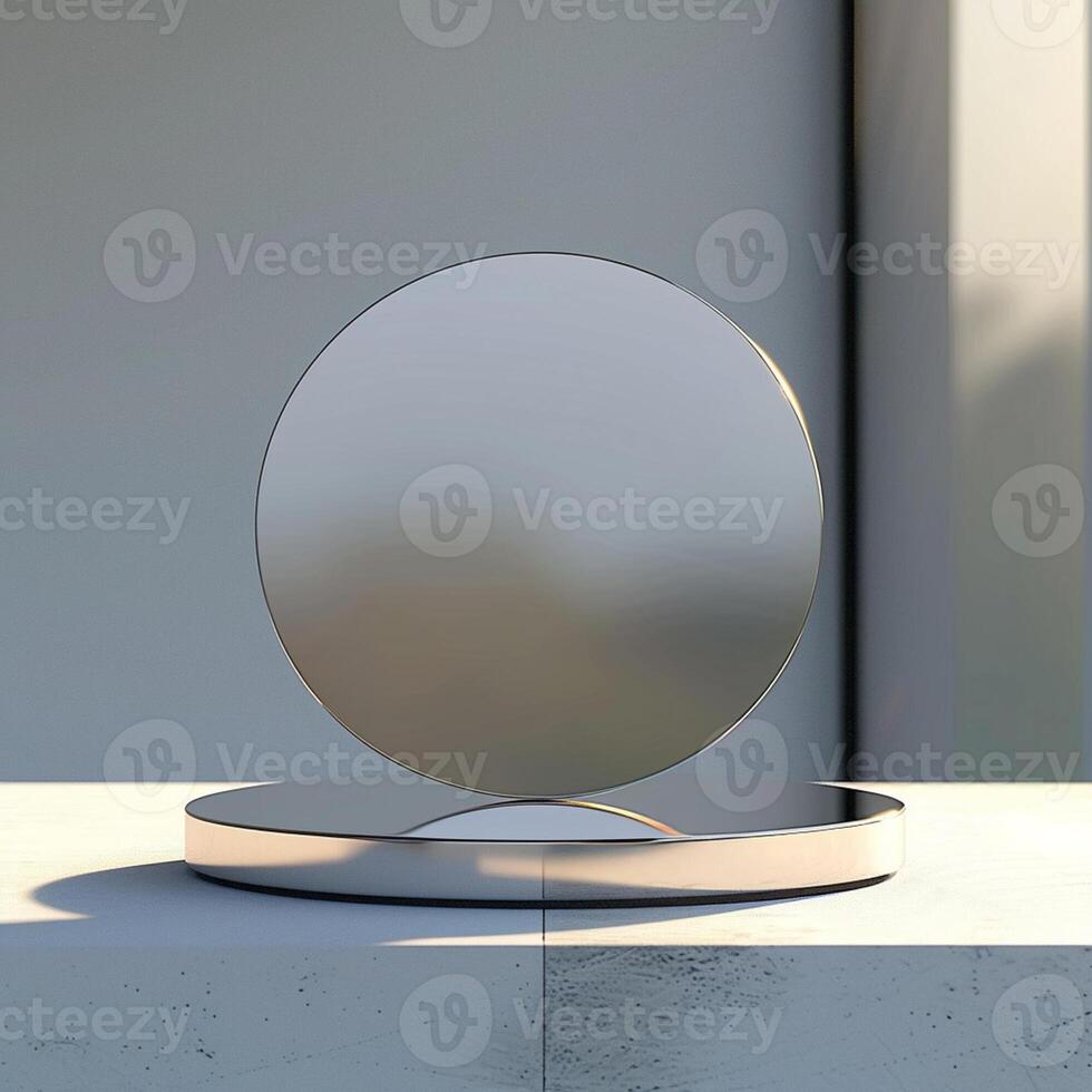 Beautiful Of 3d Realistic Of Empty podium mockup stage realistic for Product Showcase photo