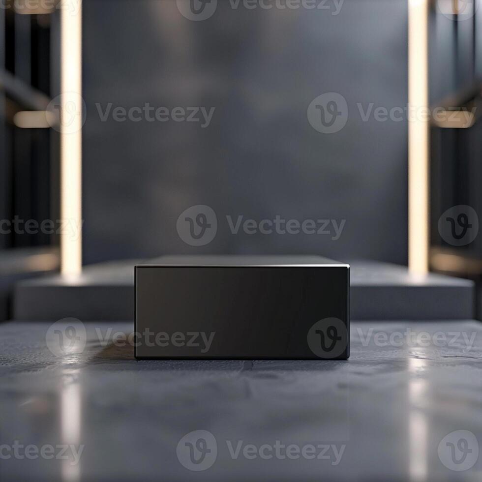 A black box sitting on a table in a room photo