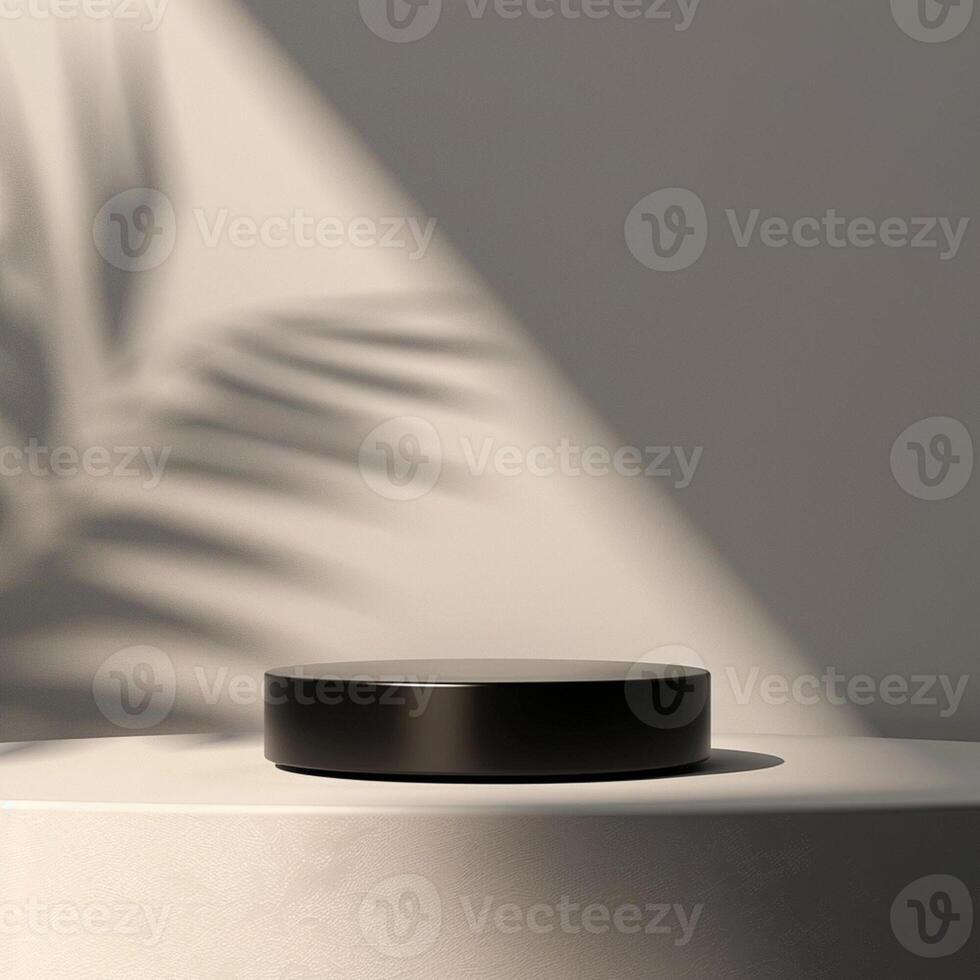 A black object on a white surface with a shadow photo