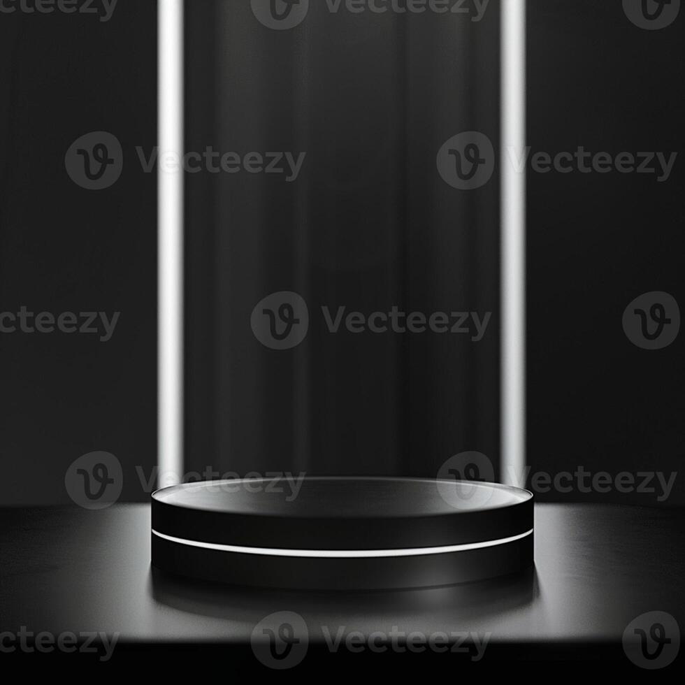 An empty podium with a spotlight on it photo