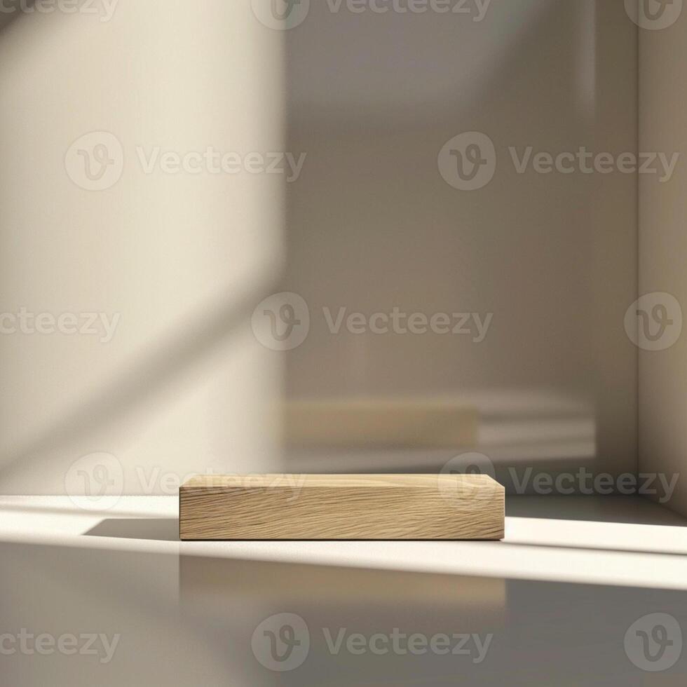A wooden box sitting on a table in a room photo
