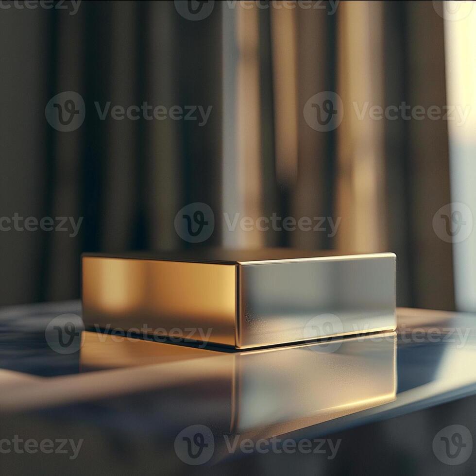 Beautiful Of 3d Realistic Of Empty podium mockup stage realistic for Product Showcase photo