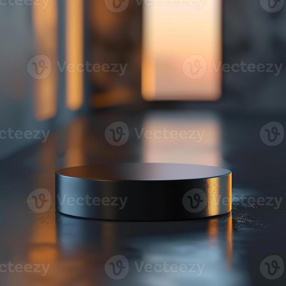 A black round object sitting on a table photo