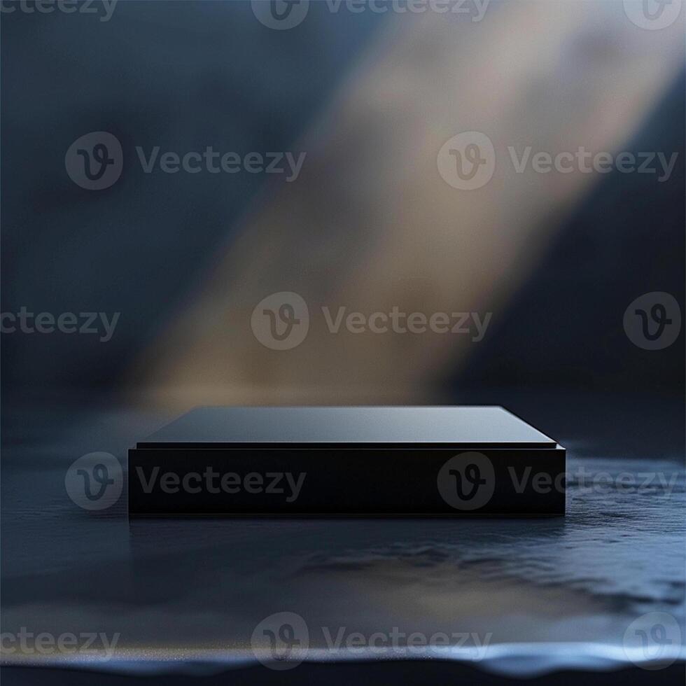 A black box sitting on top of a table photo