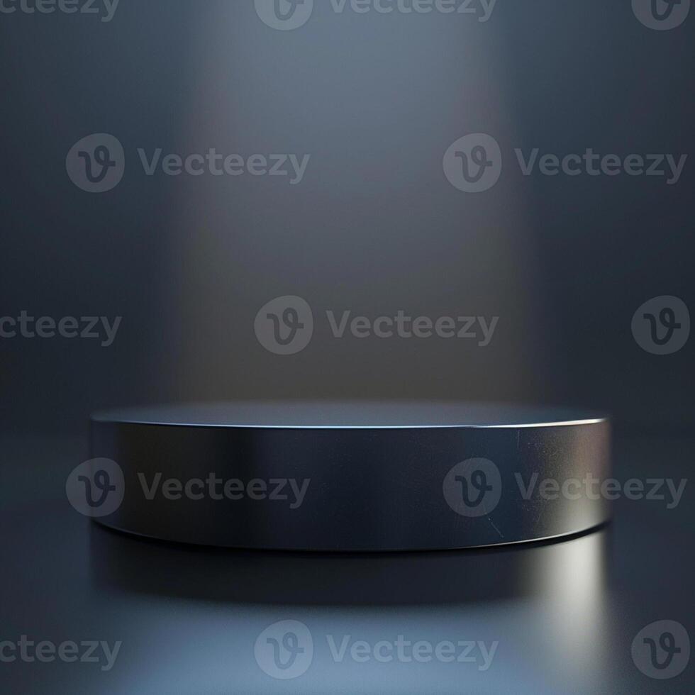 An empty podium with a spotlight shining on it photo