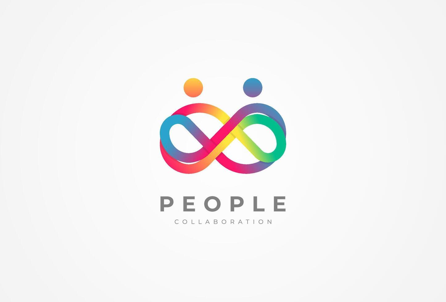 People logo design, human with infinity icon combination, people Logo design template, illustration vector